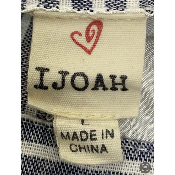 I JOAH Dress Spaghetti Strap Blue and White Striped Button Front Juniors Large - Picture 2 of 5